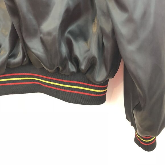 Vintage Disney Wear Mickey Mouse Letterman Jacket Black Satin Made In USA Size L - Picture 10 of 11